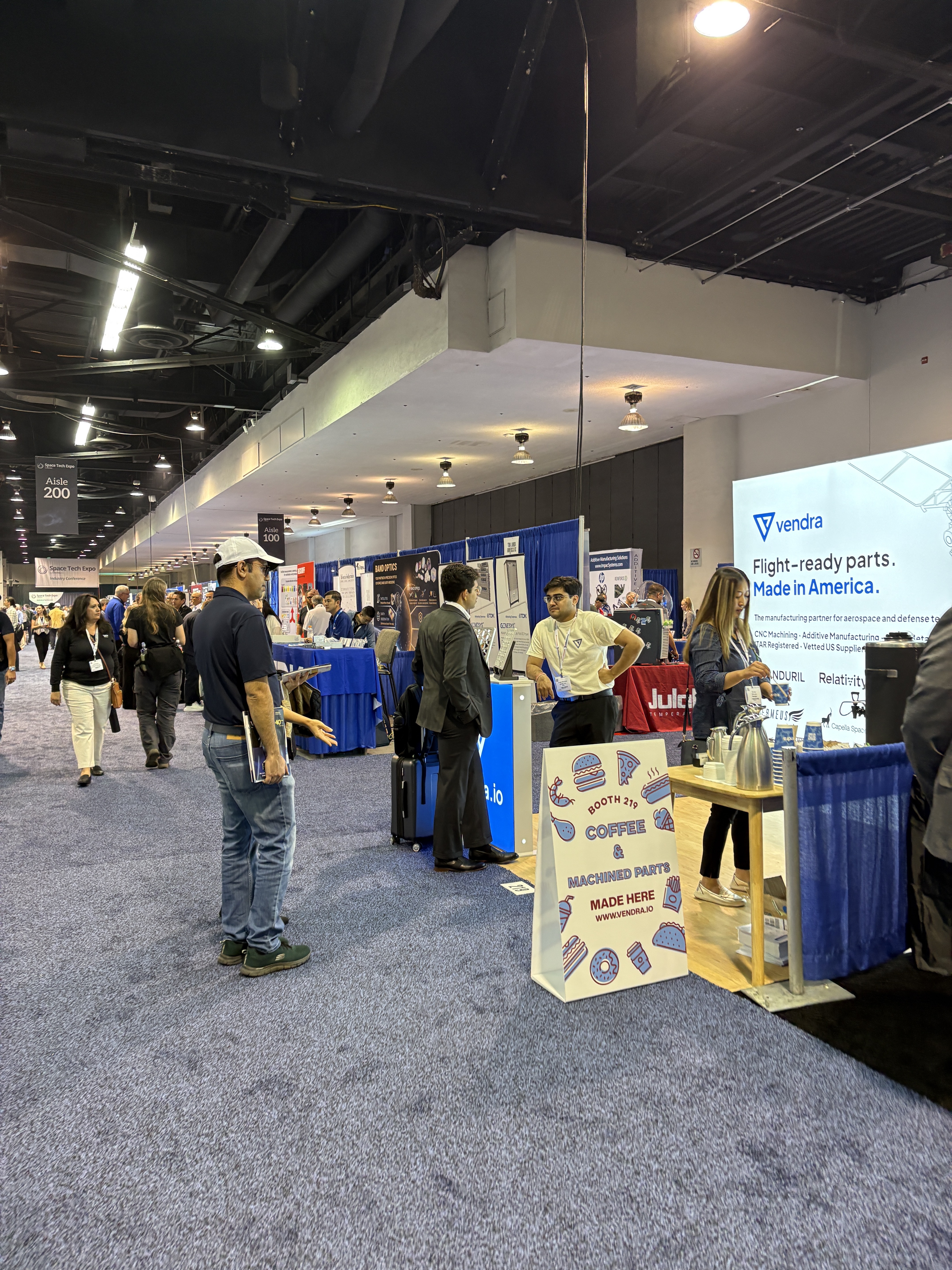The Vendra booth at Space Tech Expo USA